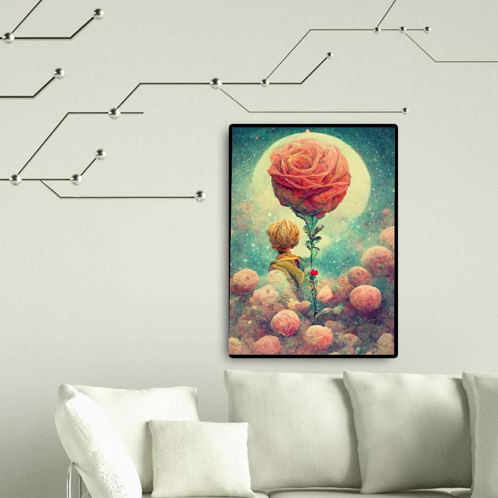 Rose In The Heart Of The Little Prince - Full Round Drill Diamond Painting 40*50CM