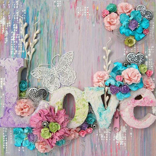 Calligraphy And Painting Love - Full Round Drill Diamond Painting 50*50CM