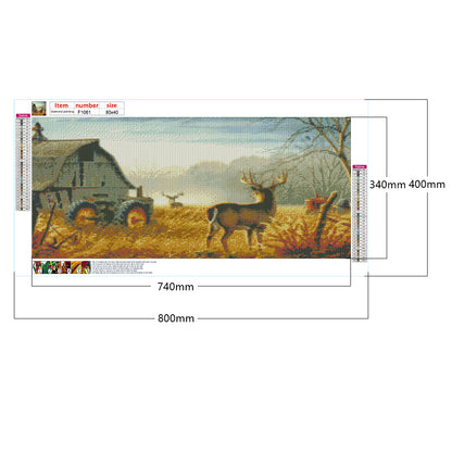 Antelope Farm - Full Square Drill Diamond Painting 80*40CM