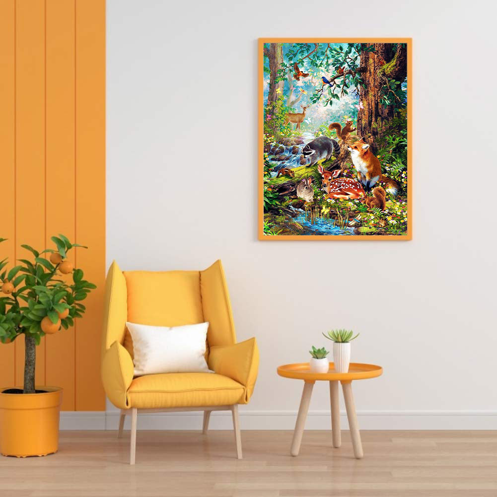 Forest Zoo - Full Round Drill Diamond Painting 30*40CM