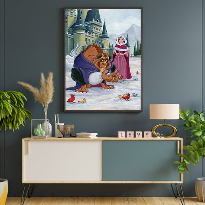 Beauty And The Beast - Full Round Drill Diamond Painting 30*40CM