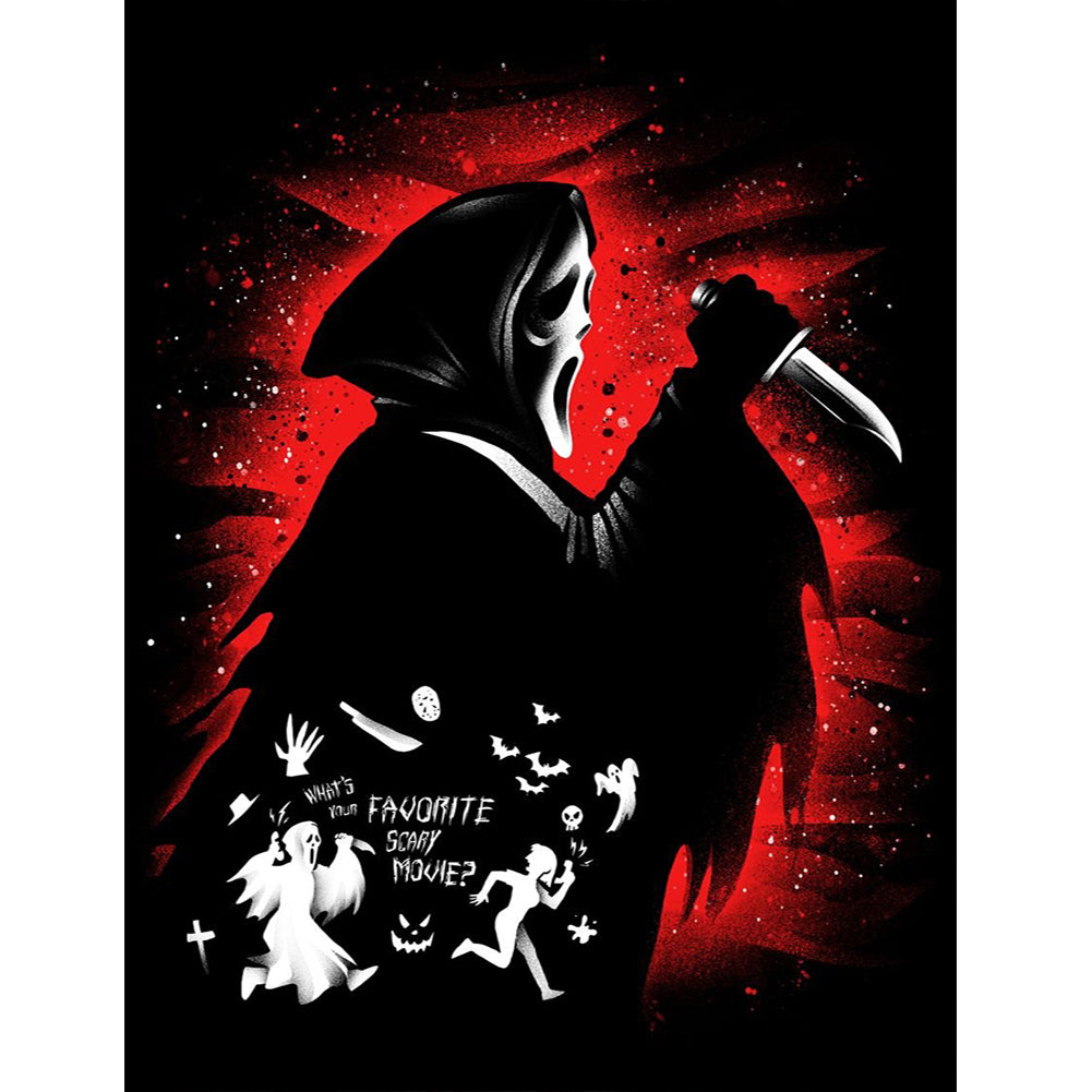 Grim Reaper Silhouette 30*40CM(Canvas) Full Round Drill Diamond Painting