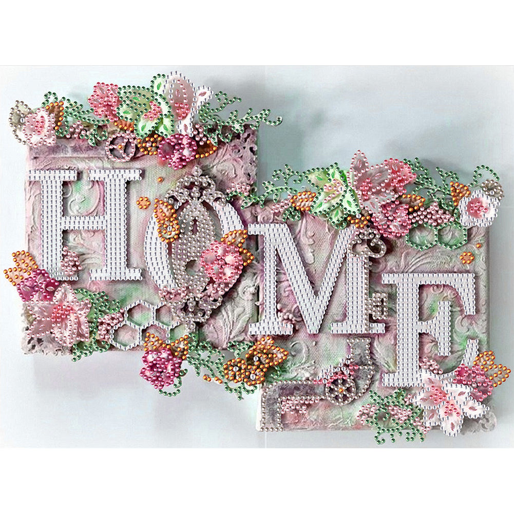 Home 40*30CM(Canvas) Special Shaped Drill Diamond Painting
