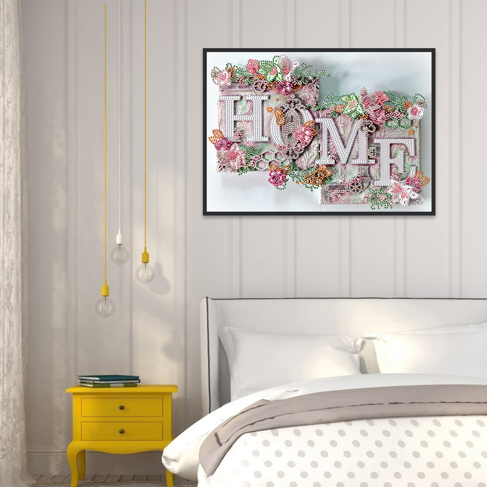 Home 40*30CM(Canvas) Special Shaped Drill Diamond Painting
