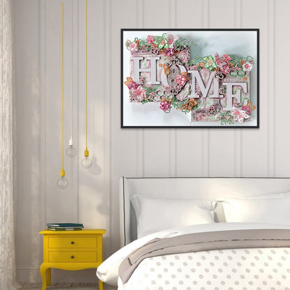 Home 40*30CM(Canvas) Special Shaped Drill Diamond Painting