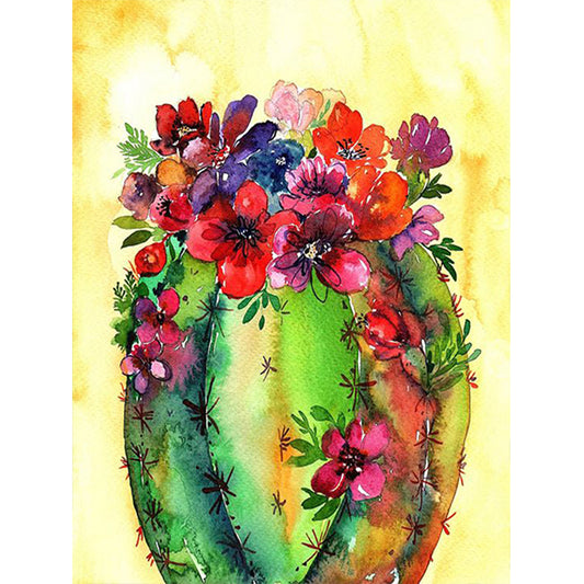 Cactus Flower 30*40CM(Canvas) Full Round Drill Diamond Painting
