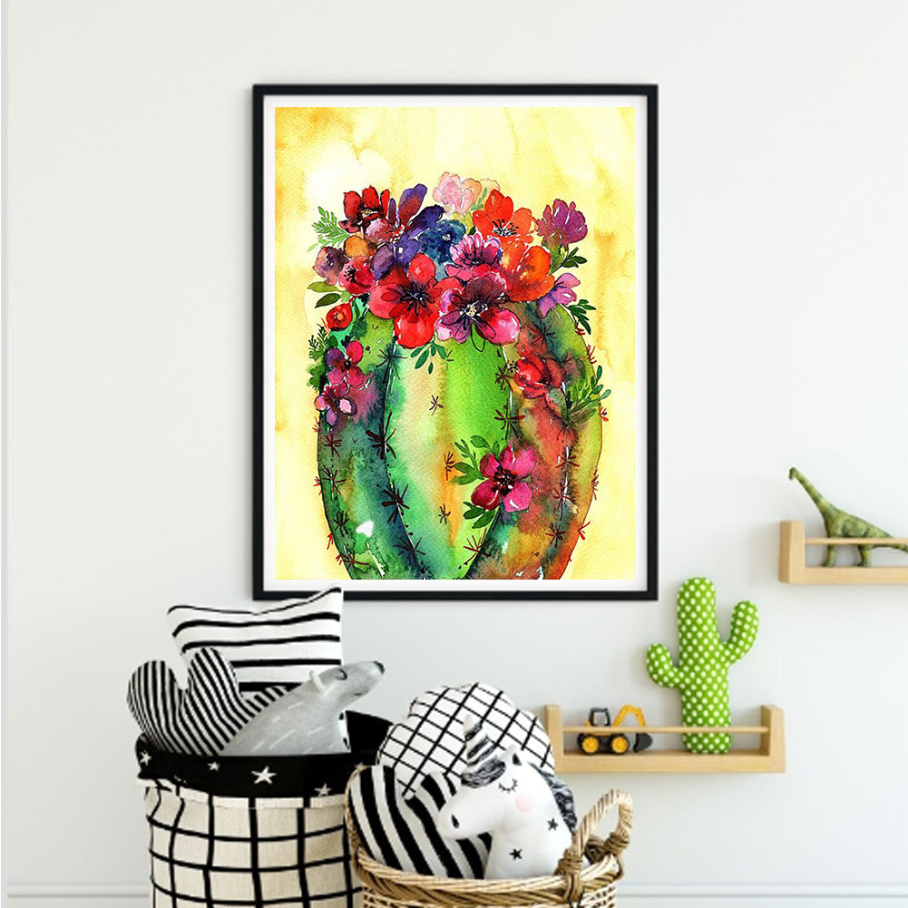 Cactus Flower 30*40CM(Canvas) Full Round Drill Diamond Painting