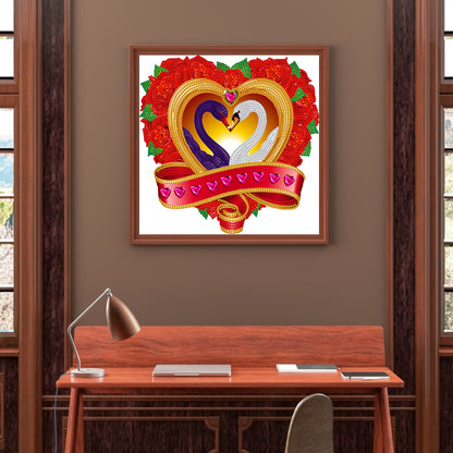 Mandarin Duck Swan - Special Shaped Drill Diamond Painting 30*30CM