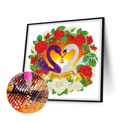 Mandarin Duck Swan - Special Shaped Drill Diamond Painting 30*30CM