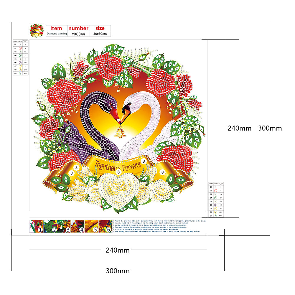 Mandarin Duck Swan - Special Shaped Drill Diamond Painting 30*30CM