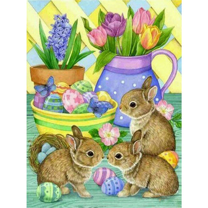Egg Bunny - Full Square Drill Diamond Painting 40*50CM