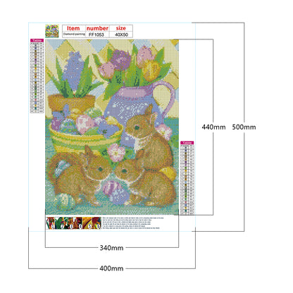 Egg Bunny - Full Square Drill Diamond Painting 40*50CM