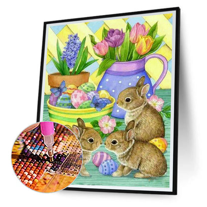 Egg Bunny - Full Square Drill Diamond Painting 40*50CM