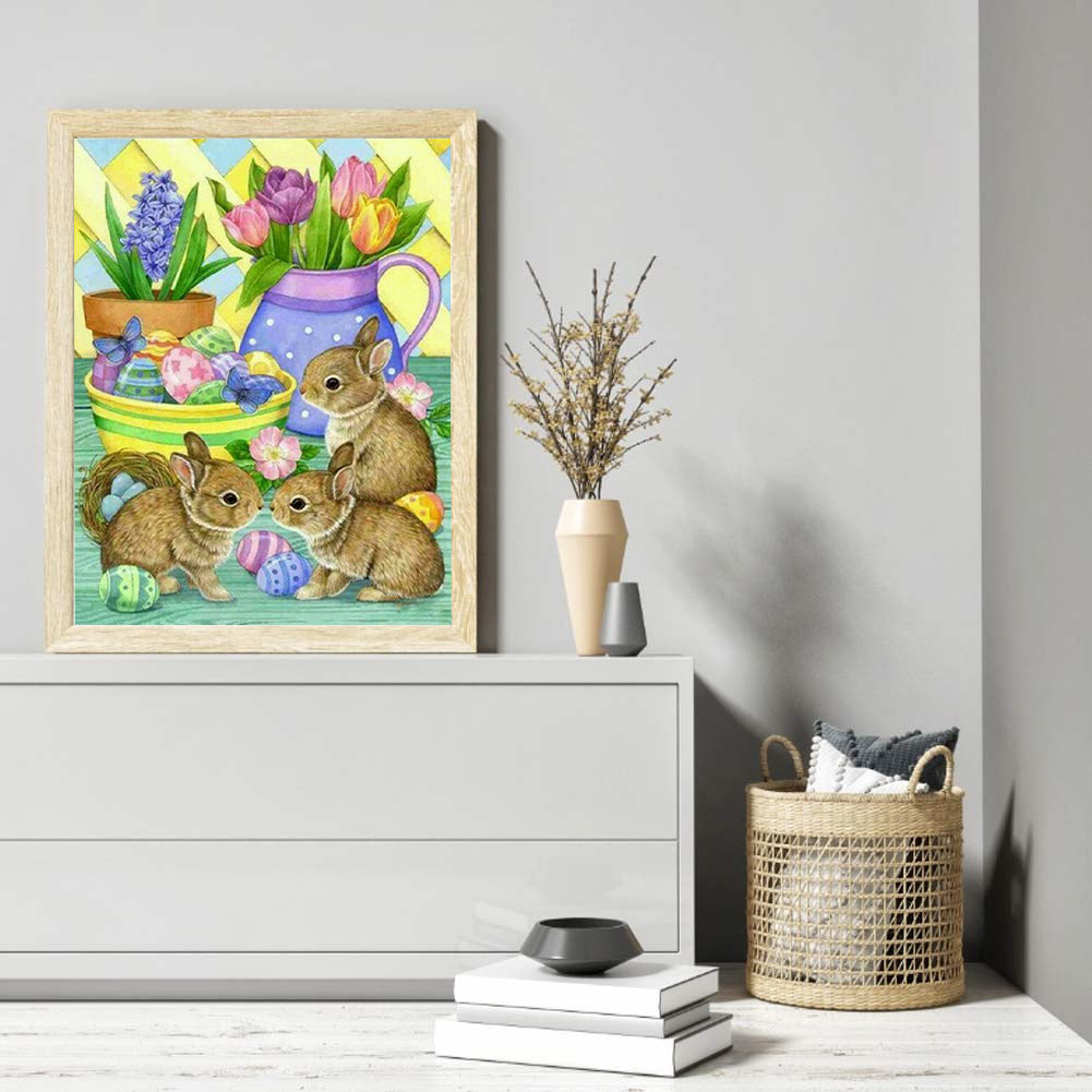 Egg Bunny - Full Square Drill Diamond Painting 40*50CM