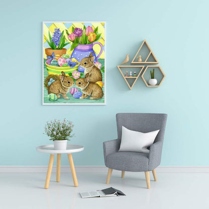 Egg Bunny - Full Square Drill Diamond Painting 40*50CM