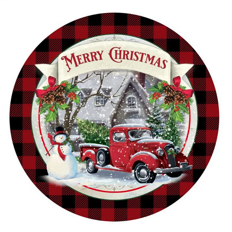 Christmas Red Car 30*30CM(Canvas) Full Square Drill Diamond Painting