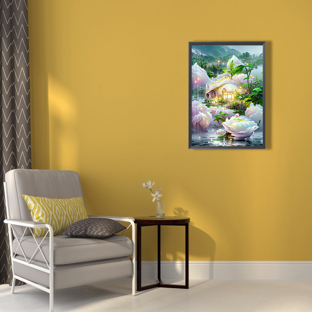 Dream Flower House - Full Round Drill Diamond Painting 40*50CM
