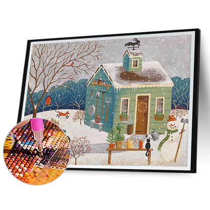 Snow Lodge - Full Round Drill Diamond Painting 50*40CM