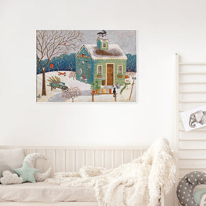 Snow Lodge - Full Round Drill Diamond Painting 50*40CM