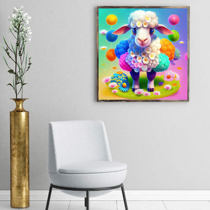 Rainbow Lamb - Full Round Drill Diamond Painting 50*50CM