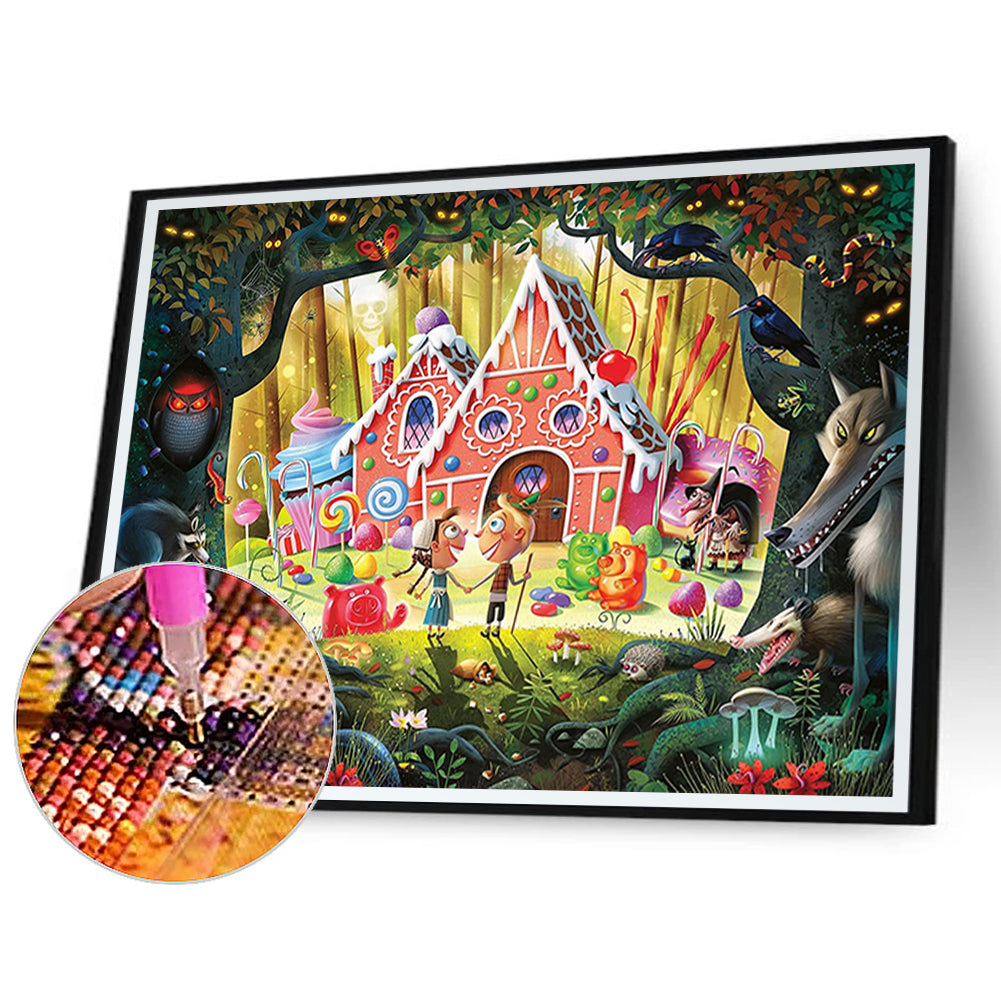 Alice In Wonderland Candy House 45*30CM(Canvas) Full Round Drill Diamond Painting