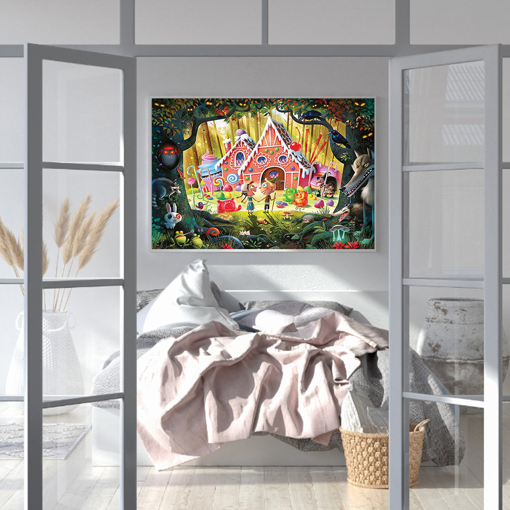 Alice In Wonderland Candy House 45*30CM(Canvas) Full Round Drill Diamond Painting