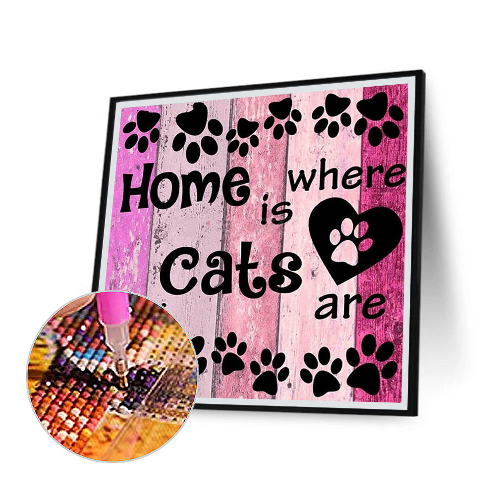 Cat Paw Calligraphy And Painting - Full Square Drill Diamond Painting 40*40CM