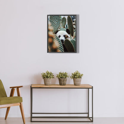 Panda In Cactus - Full Round Drill Diamond Painting 30*40CM