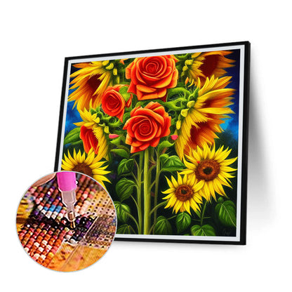 Sunflower Rose - Full Round Drill Diamond Painting 40*40CM