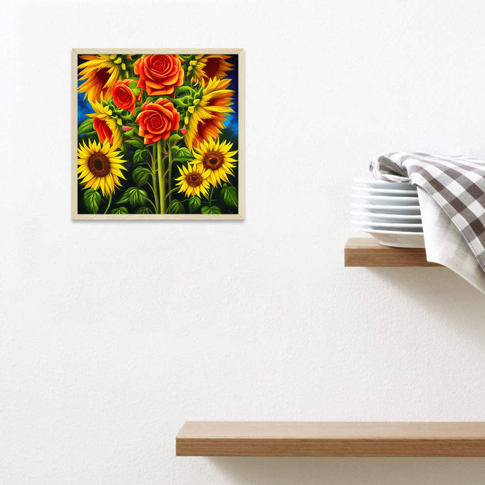 Sunflower Rose - Full Round Drill Diamond Painting 40*40CM