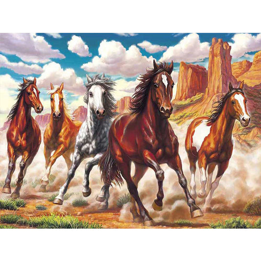 Horse - Full Round Drill Diamond Painting 50*40CM