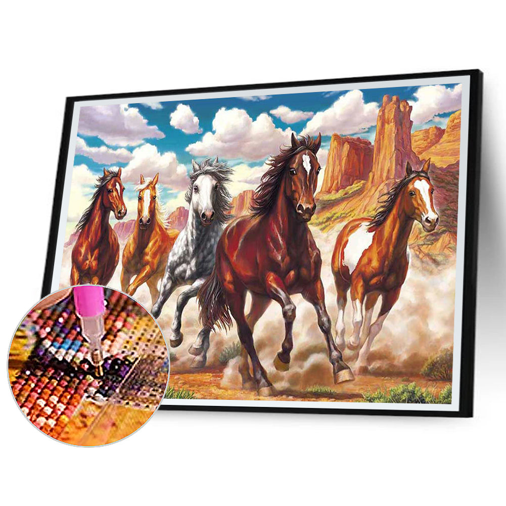 Horse - Full Round Drill Diamond Painting 50*40CM