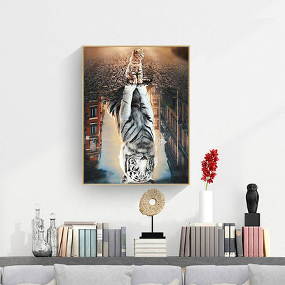 Cat Meets Tiger - Full Round Drill Diamond Painting 50*60CM