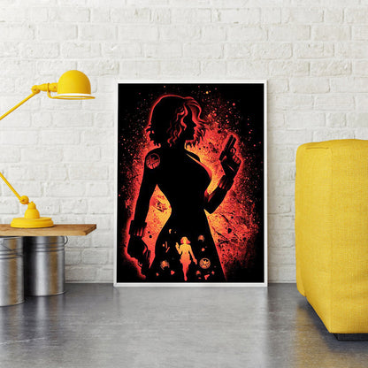 Black Widow Silhouette - Full Square Drill Diamond Painting 40*50CM