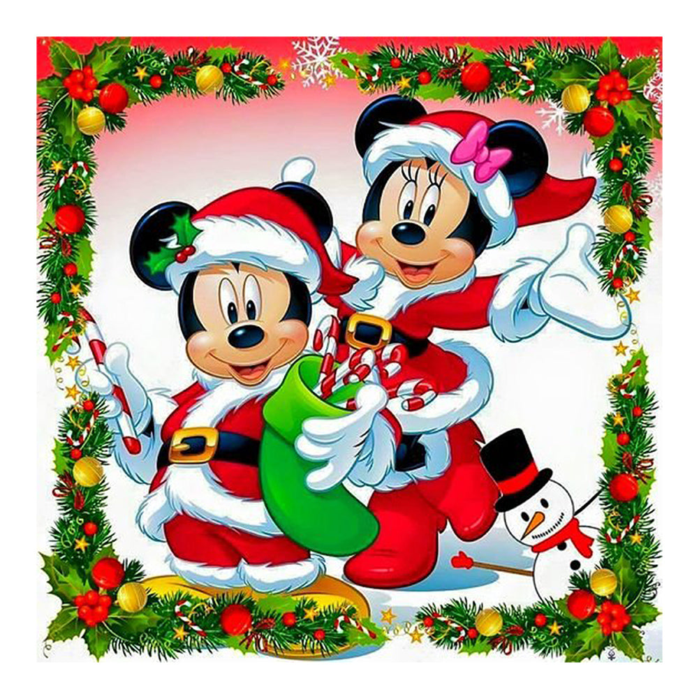 Christmas Disney Mickey Minnie - Full Round Drill Diamond Painting 30*30CM