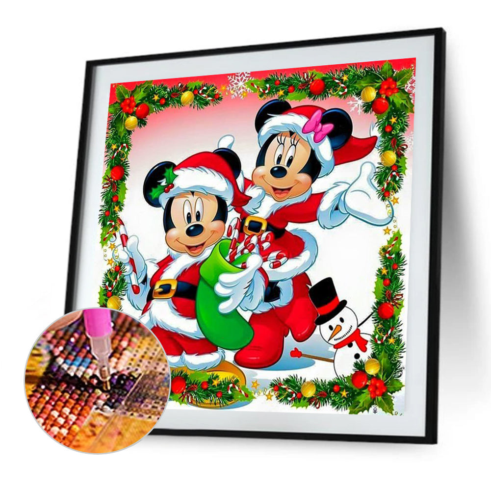 Christmas Disney Mickey Minnie - Full Round Drill Diamond Painting 30*30CM