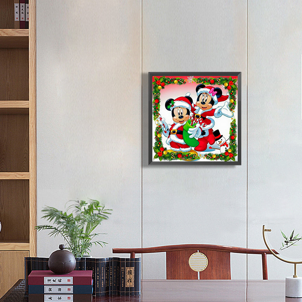 Christmas Disney Mickey Minnie - Full Round Drill Diamond Painting 30*30CM