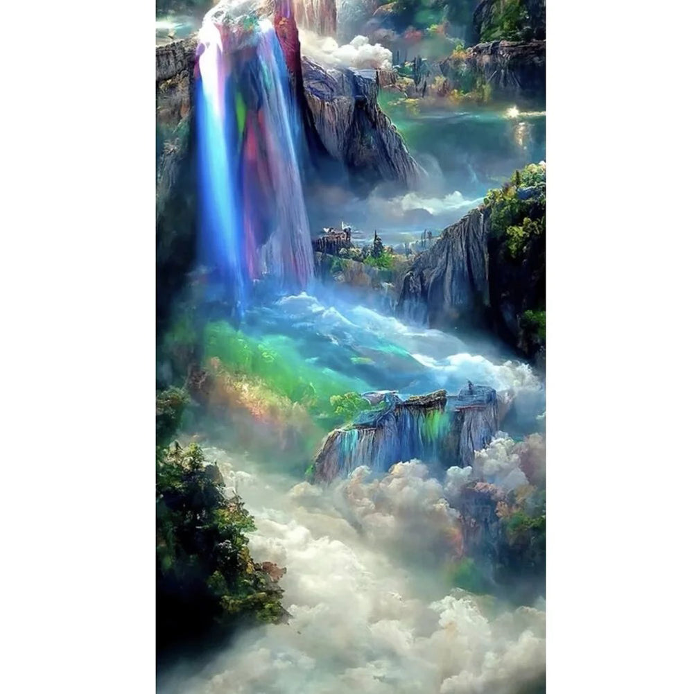 Dream Rainbow Waterfall 40*70CM(Canvas) Full Round Drill Diamond Painting