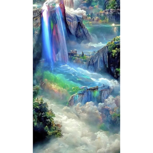Dream Rainbow Waterfall - Full Round Drill Diamond Painting 40*70CM