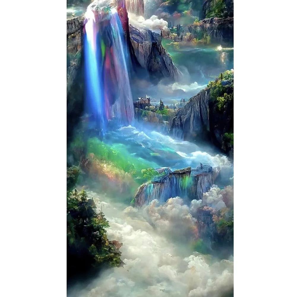 Dream Rainbow Waterfall - Full Round Drill Diamond Painting 40*70CM