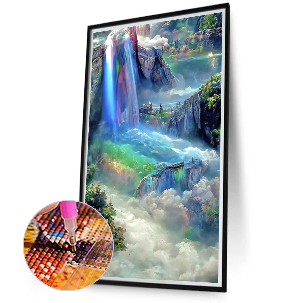 Dream Rainbow Waterfall - Full Round Drill Diamond Painting 40*70CM