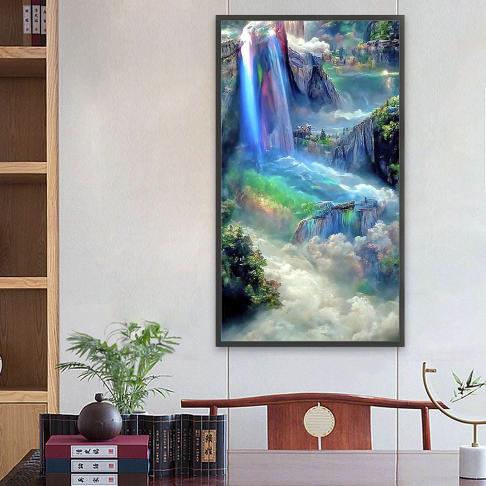 Dream Rainbow Waterfall - Full Round Drill Diamond Painting 40*70CM