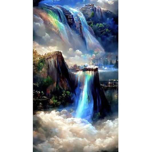 Dream Rainbow Waterfall 40*70CM(Canvas) Full Round Drill Diamond Painting