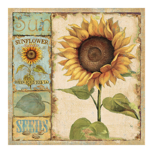 Retro Sunflower - Full Round Drill Diamond Painting 30*30CM