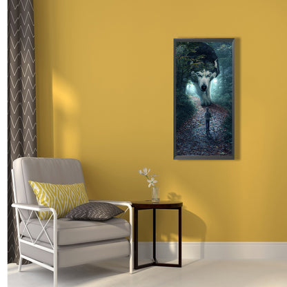Forest Wolf - Full Round Drill Diamond Painting 30*70CM
