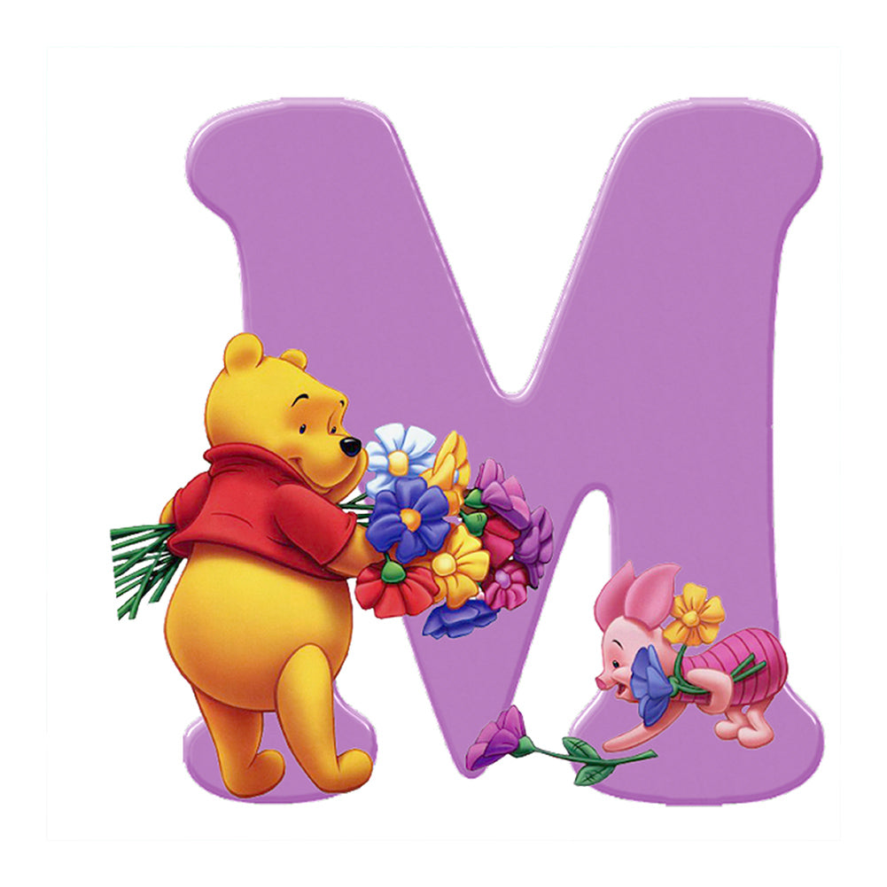 Pooh Letter M - Full Round Drill Diamond Painting 40*40CM
