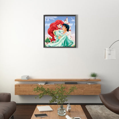 Mermaid Princess Ariel And Prince - Full Round Drill Diamond Painting 40*40CM