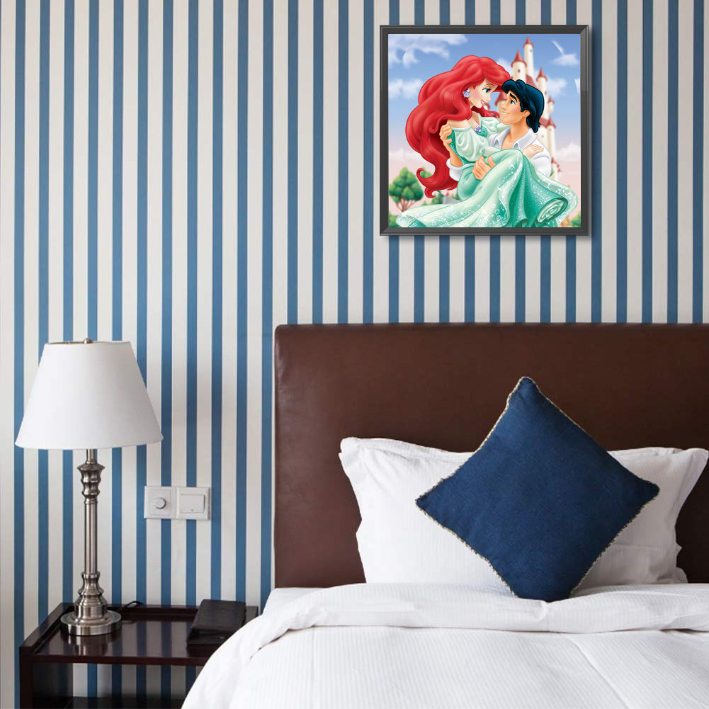 Mermaid Princess Ariel And Prince - Full Round Drill Diamond Painting 40*40CM