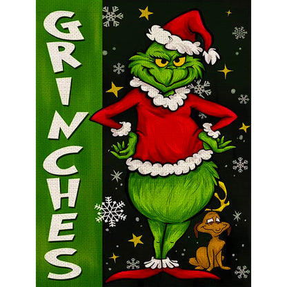 Green Hairy Monster - Full Round Drill Diamond Painting 30*40CM