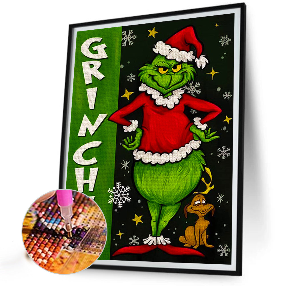 Green Hairy Monster - Full Round Drill Diamond Painting 30*40CM